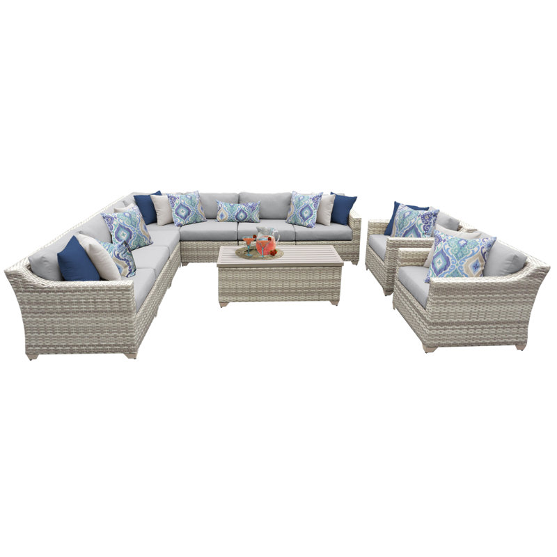 Sol 72 Outdoor™ Falmouth Wicker/Rattan 8 Person Seating Group with